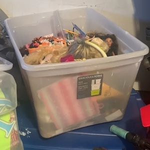 Whole toy box and expensive shoes